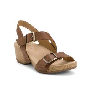 DANSKO Tan Leather Trinity Comfort Wedge Sandals